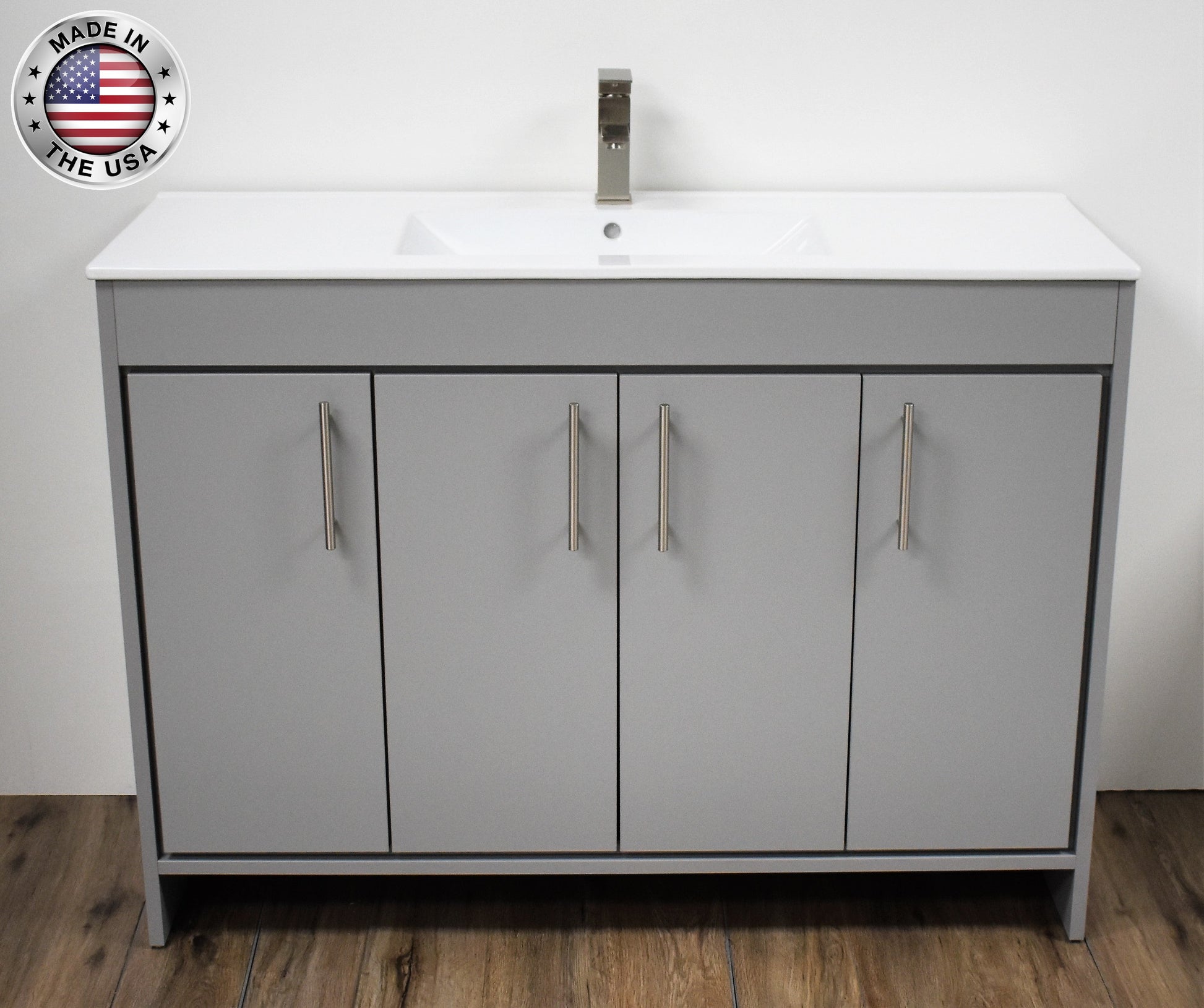 Volpa USA Villa 48" Modern Bathroom Vanity Grey MTD-3448G-14 FBIU