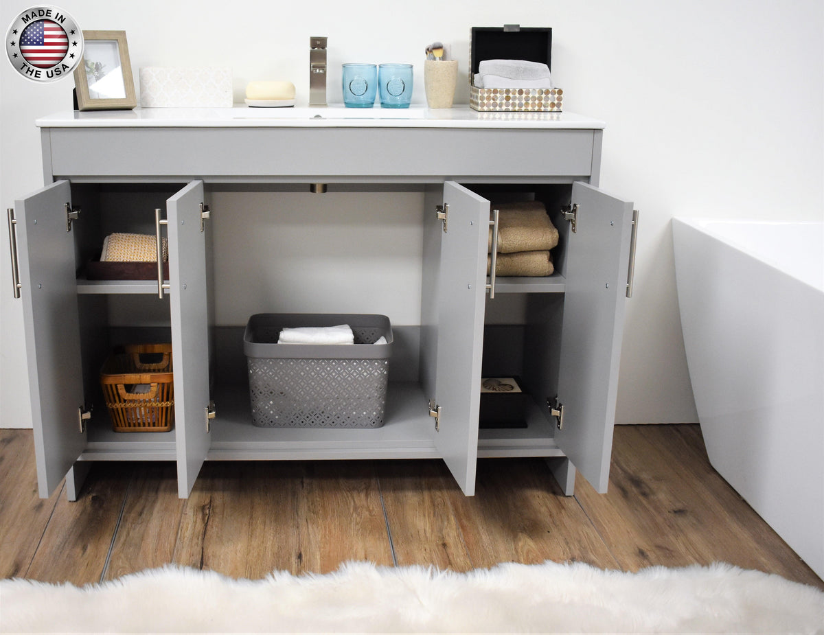 Volpa USA Villa 48" Modern Bathroom Vanity Grey MTD-3448G-14 FOSMIU