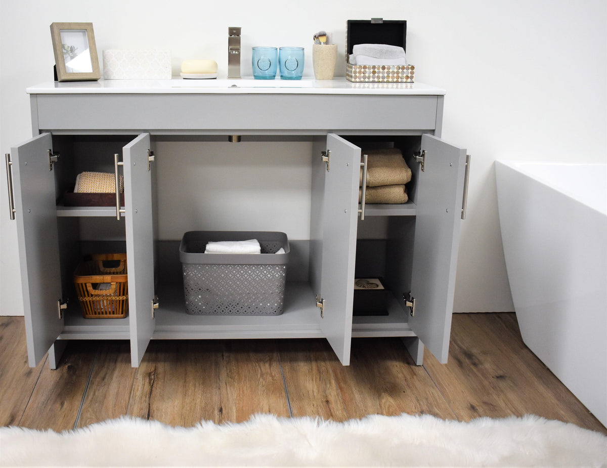 Volpa USA Villa 48" Modern Bathroom Vanity Grey MTD-3448G-14 FoS