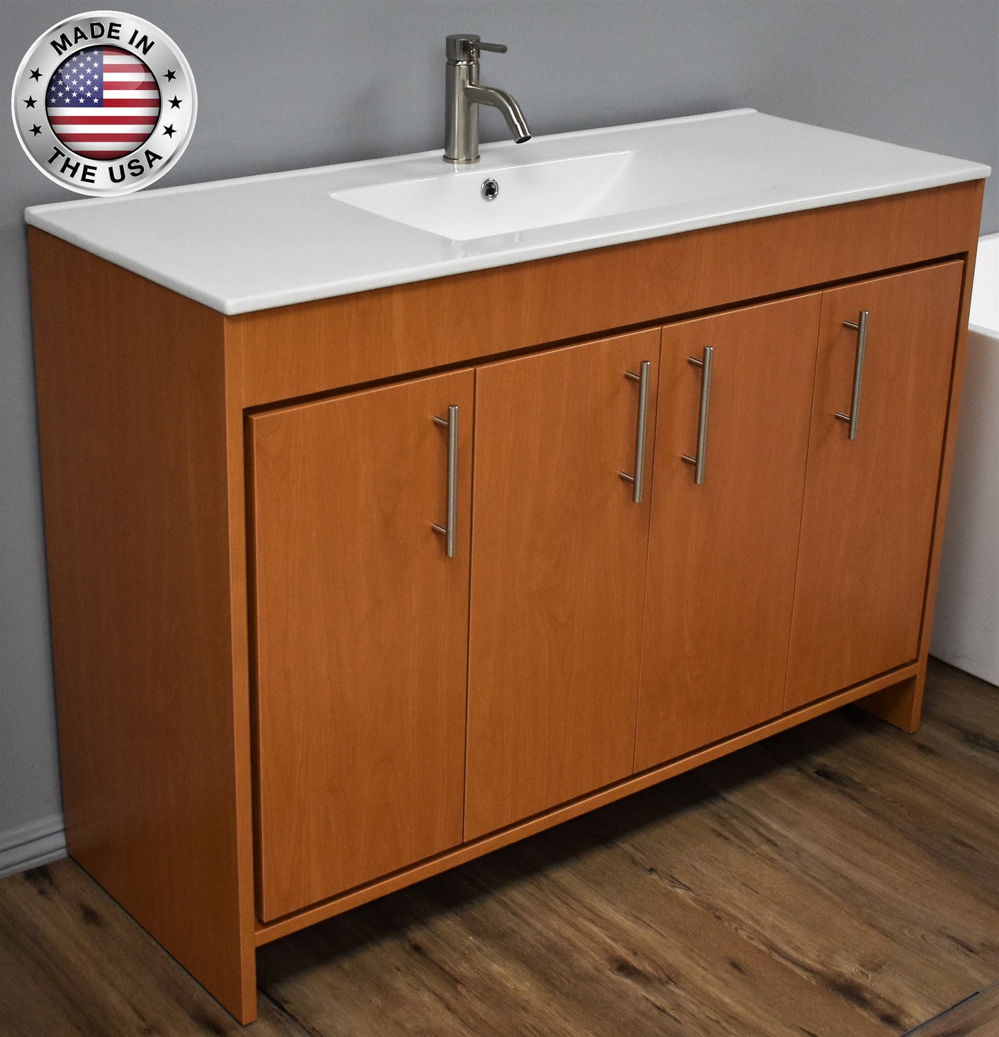 Volpa USA Villa 48" Modern Bathroom Vanity Honey Maple MTD-3448HM-14 ACMIU