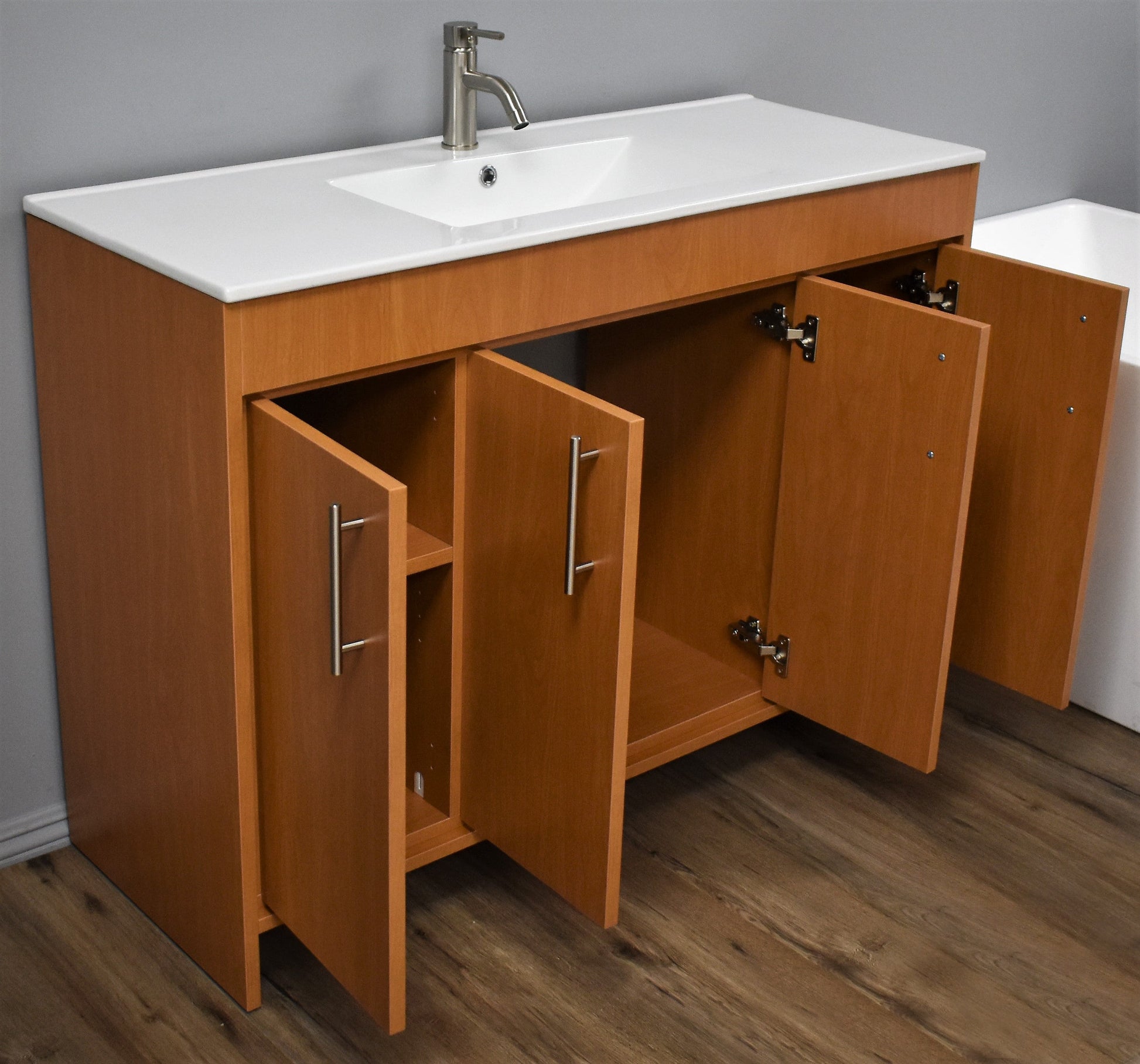 Volpa USA Villa 48" Modern Bathroom Vanity Honey Maple MTD-3448HM-14 AO2