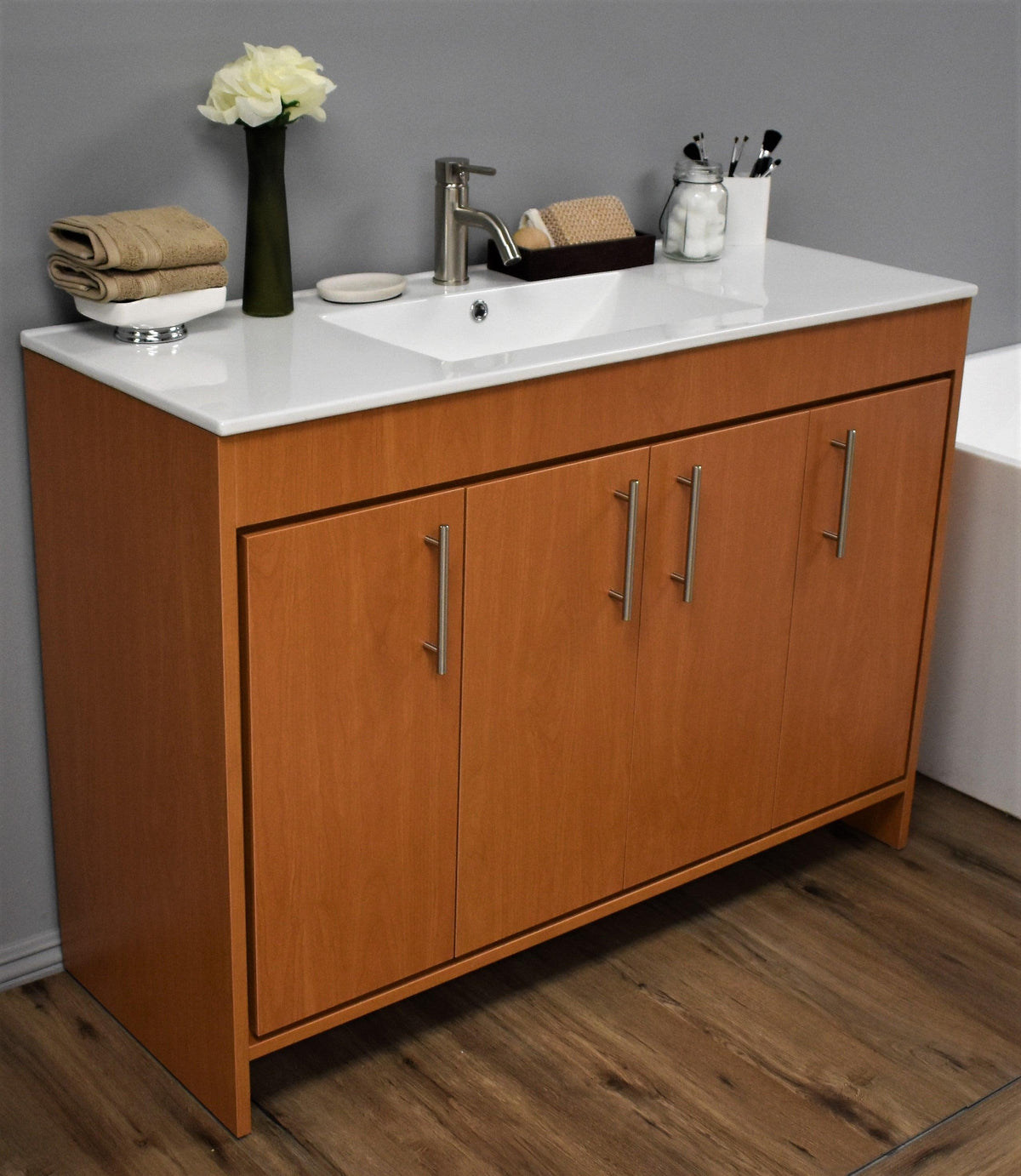 Volpa USA Villa 48" Modern Bathroom Vanity Honey Maple MTD-3448HM-14 ASC