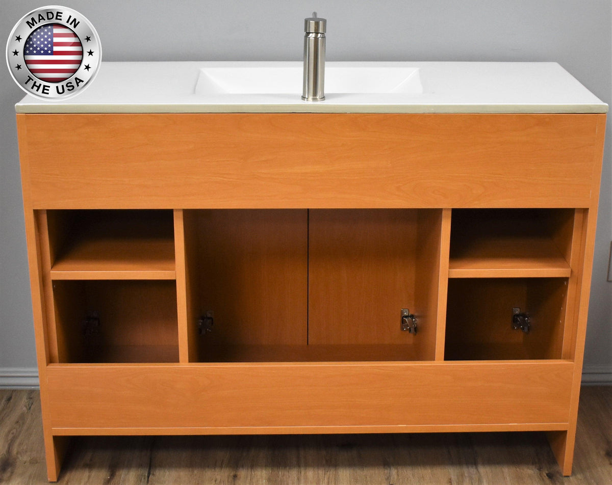 Volpa USA Villa 48" Modern Bathroom Vanity Honey Maple MTD-3448HM-14 BackMIU