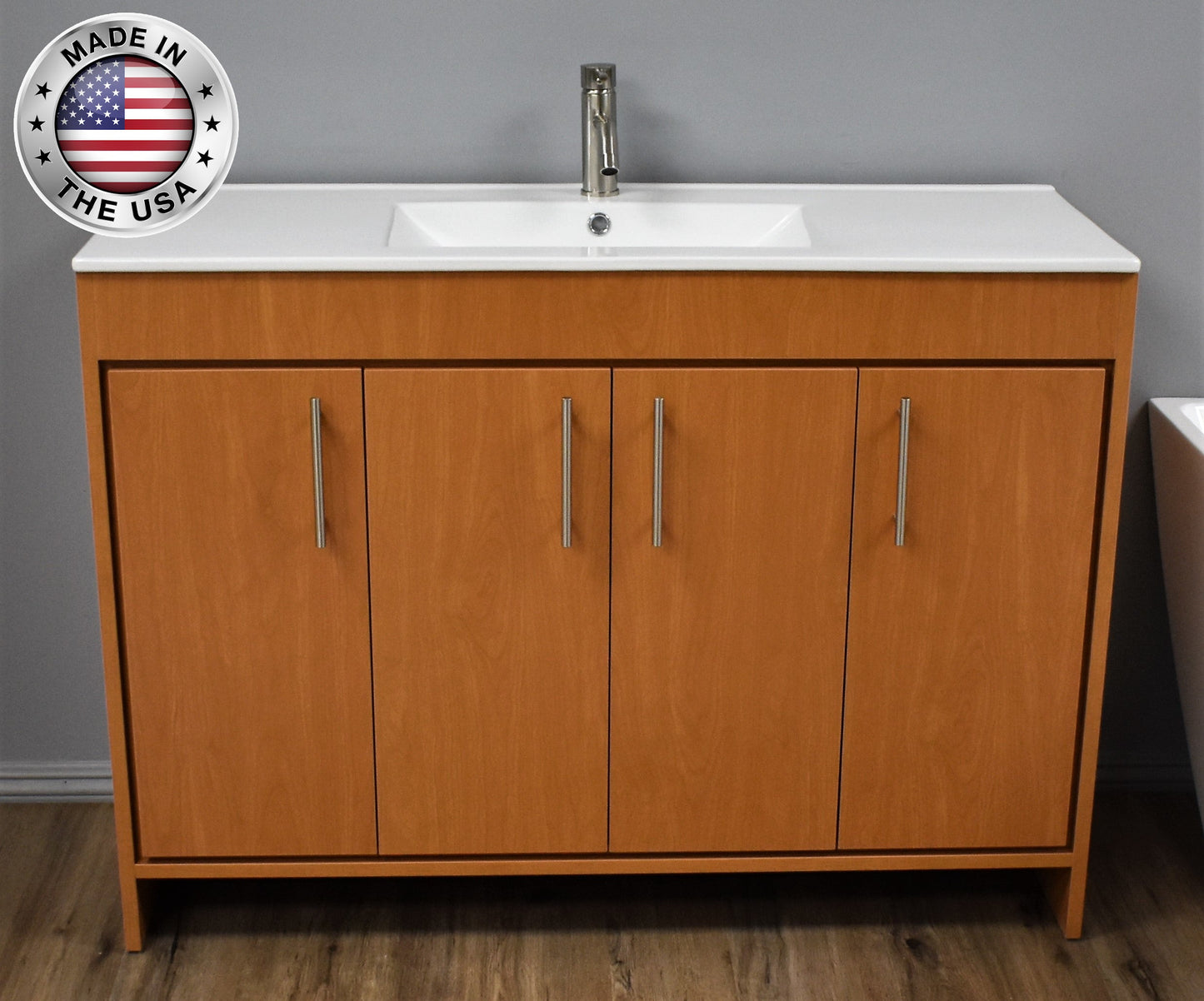 Volpa USA Villa 48" Modern Bathroom Vanity Honey Maple MTD-3448HM-14 FNBMIU