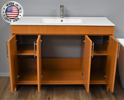 Volpa USA Villa 48" Modern Bathroom Vanity Honey Maple MTD-3448HM-14 FOMIU