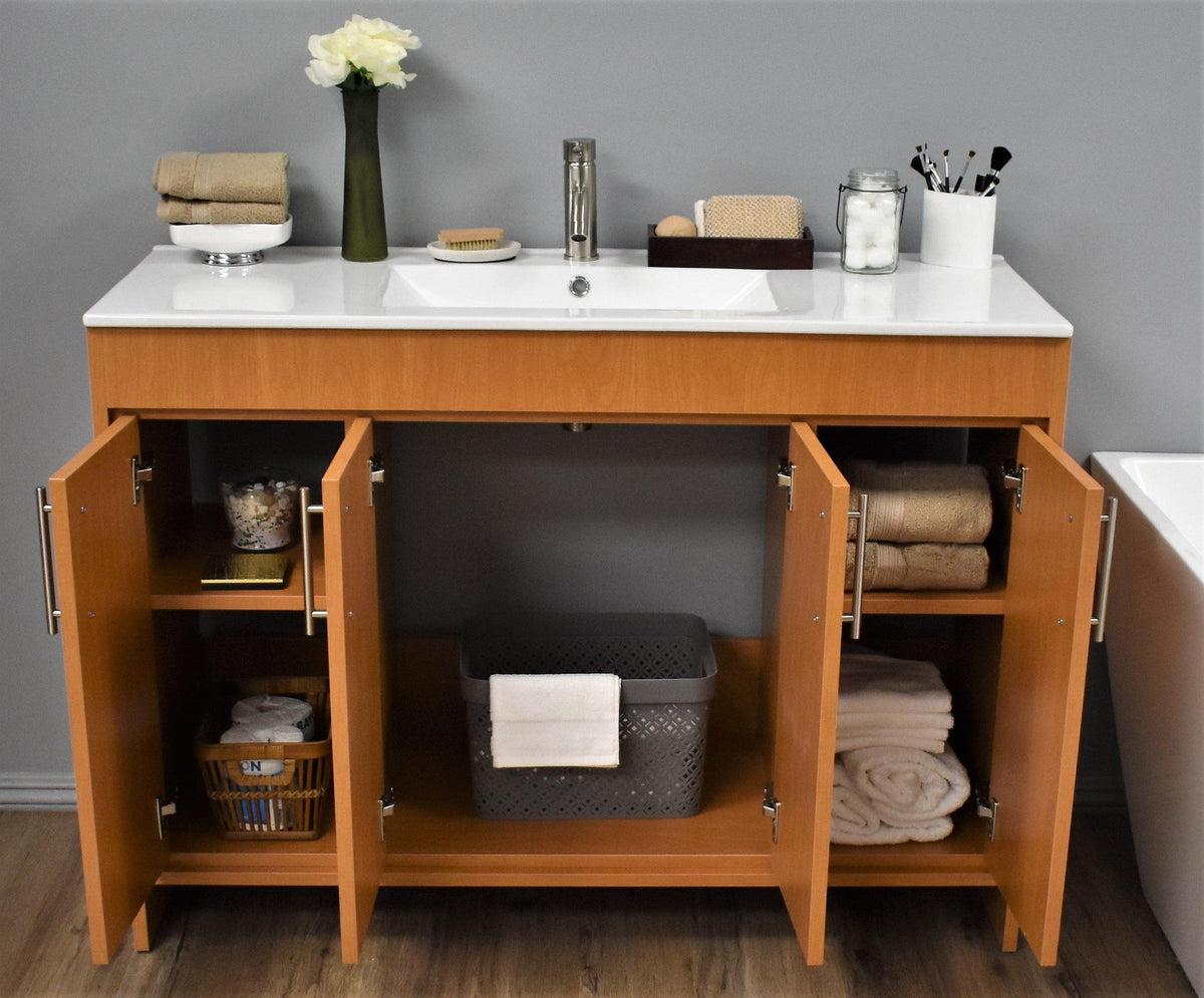 Volpa USA Villa 48" Modern Bathroom Vanity Honey Maple MTD-3448HM-14 FSO