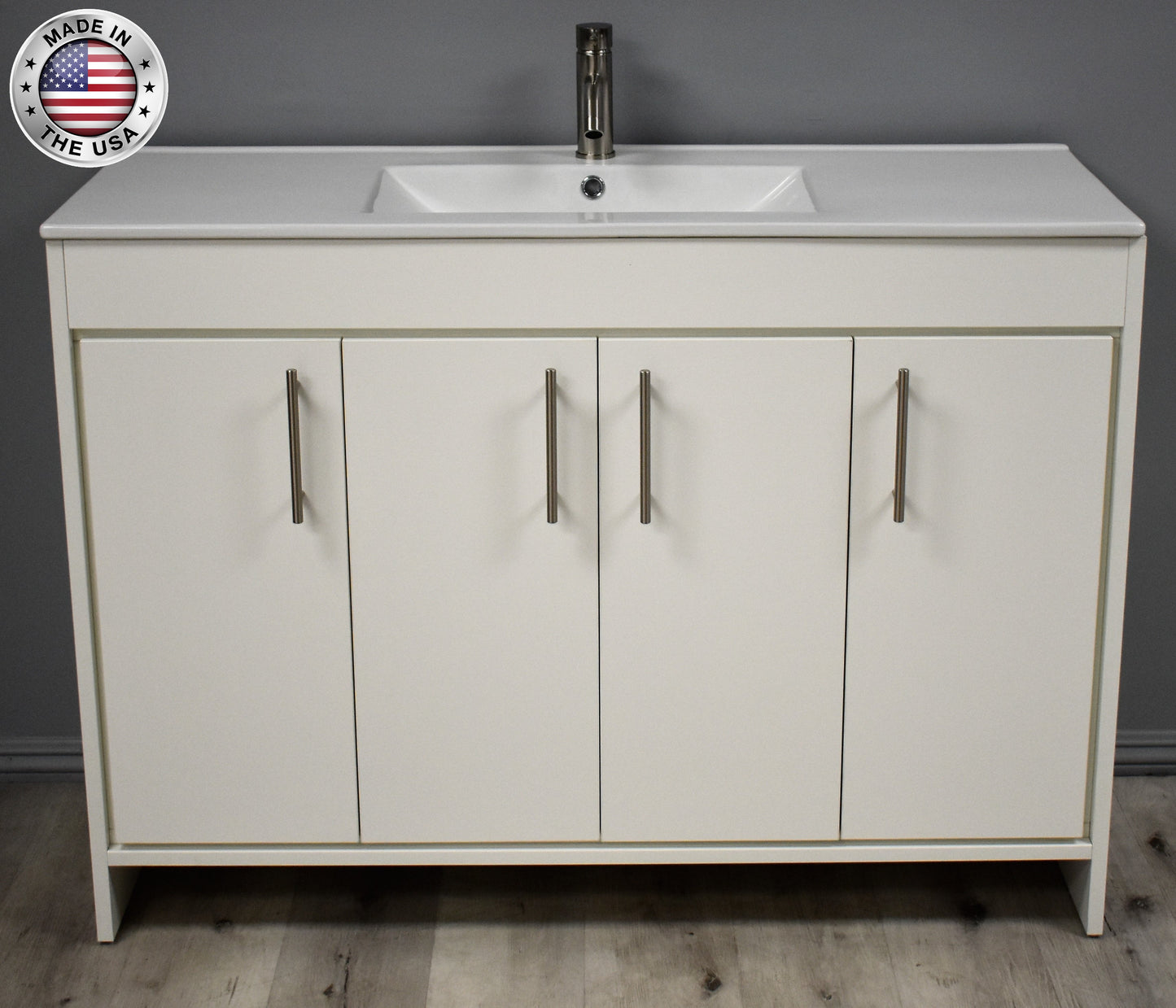 Volpa USA Villa 48" Modern Bathroom Vanity Soft White MTD-3448W-14 FNBMIU