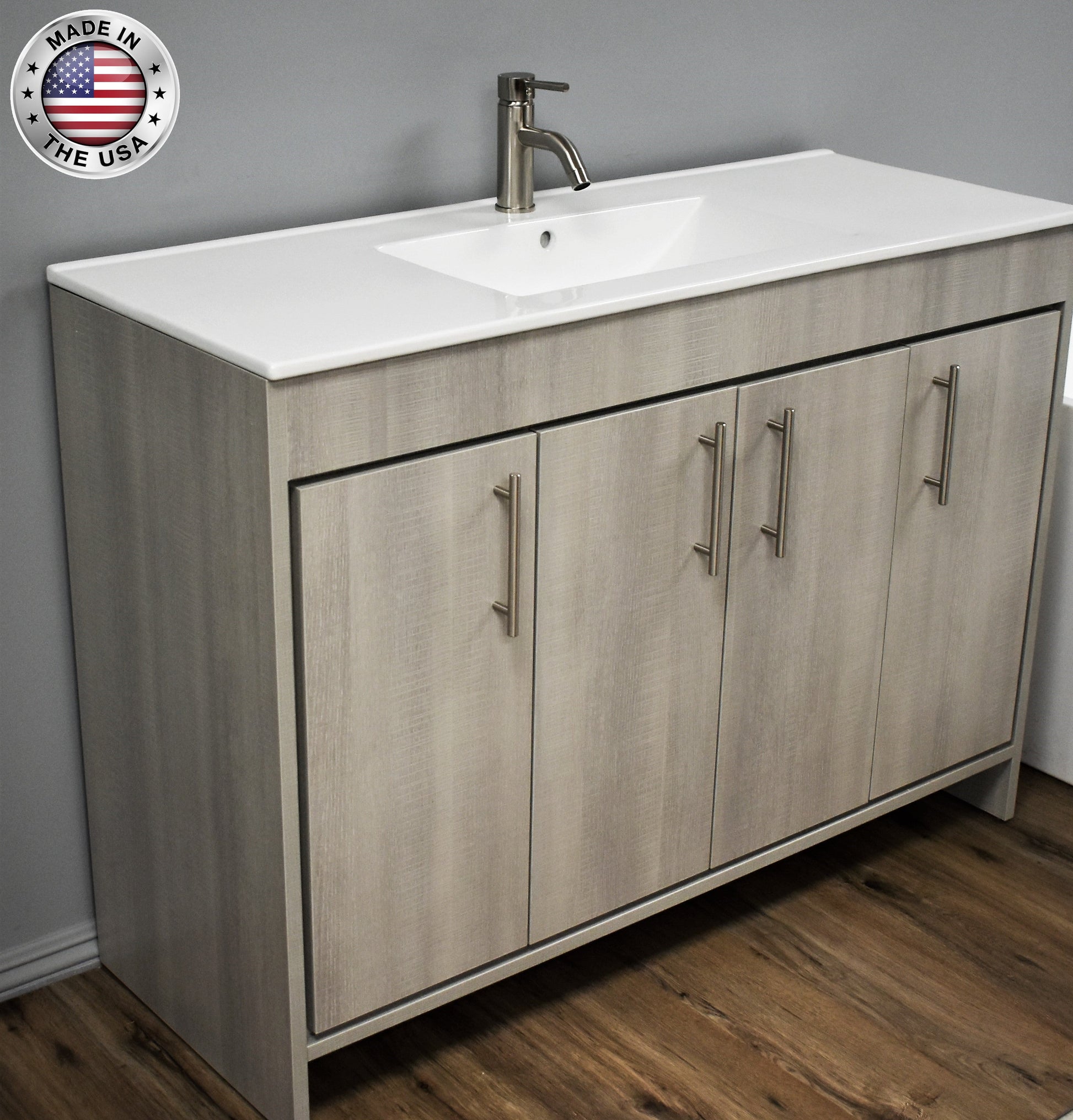 Volpa USA Villa 48" Modern Bathroom Vanity Weathered Grey MTD-3448WG-14 ACMIU