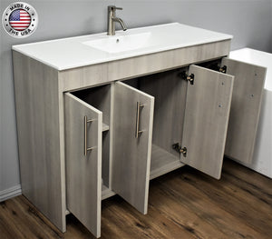 Volpa USA Villa 48" Modern Bathroom Vanity Weathered Grey MTD-3448WG-14 AOMIU2