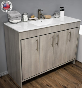 Volpa USA Villa 48" Modern Bathroom Vanity Weathered Grey MTD-3448WG-14 ASMIU