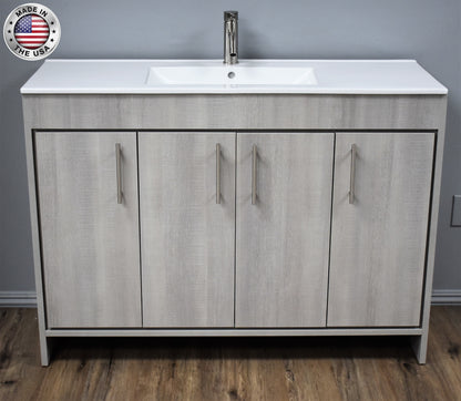 Volpa USA Villa 48" Modern Bathroom Vanity Weathered Grey MTD-3448WG-14 FNBMIU