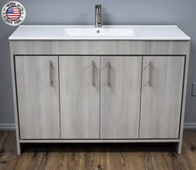 Load image into Gallery viewer, Volpa USA Villa 48&quot; Modern Bathroom Vanity Weathered Grey MTD-3448WG-14 FNBMIU