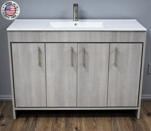 Volpa USA Villa 48" Modern Bathroom Vanity Weathered Grey MTD-3448WG-14 FNBMIU