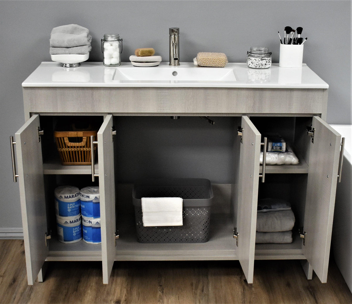 Volpa USA Villa 48" Modern Bathroom Vanity Weathered Grey MTD-3448WG-14 FSO