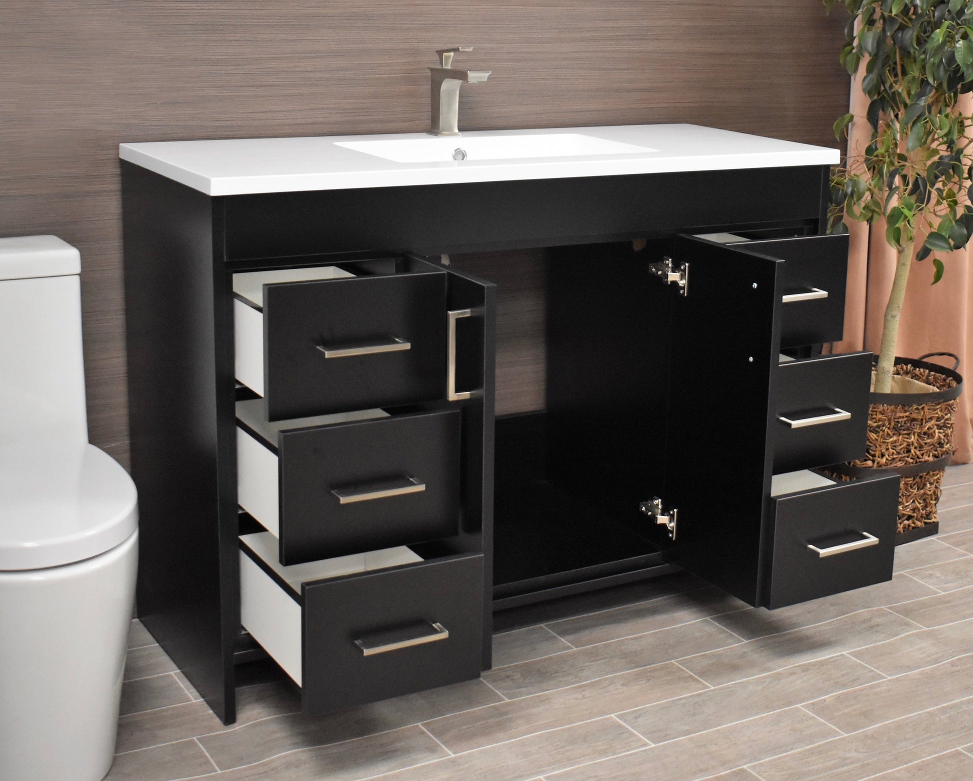  Rio 48" Vanity Black MTD-348BK-3angleopen1