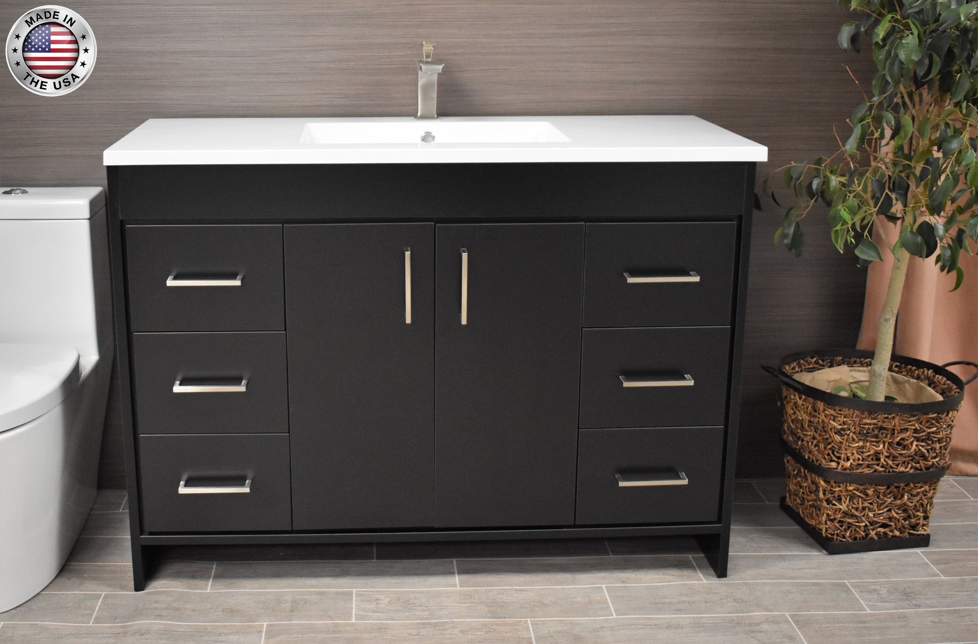  Rio 48" Vanity Black MTD-348BK-3front