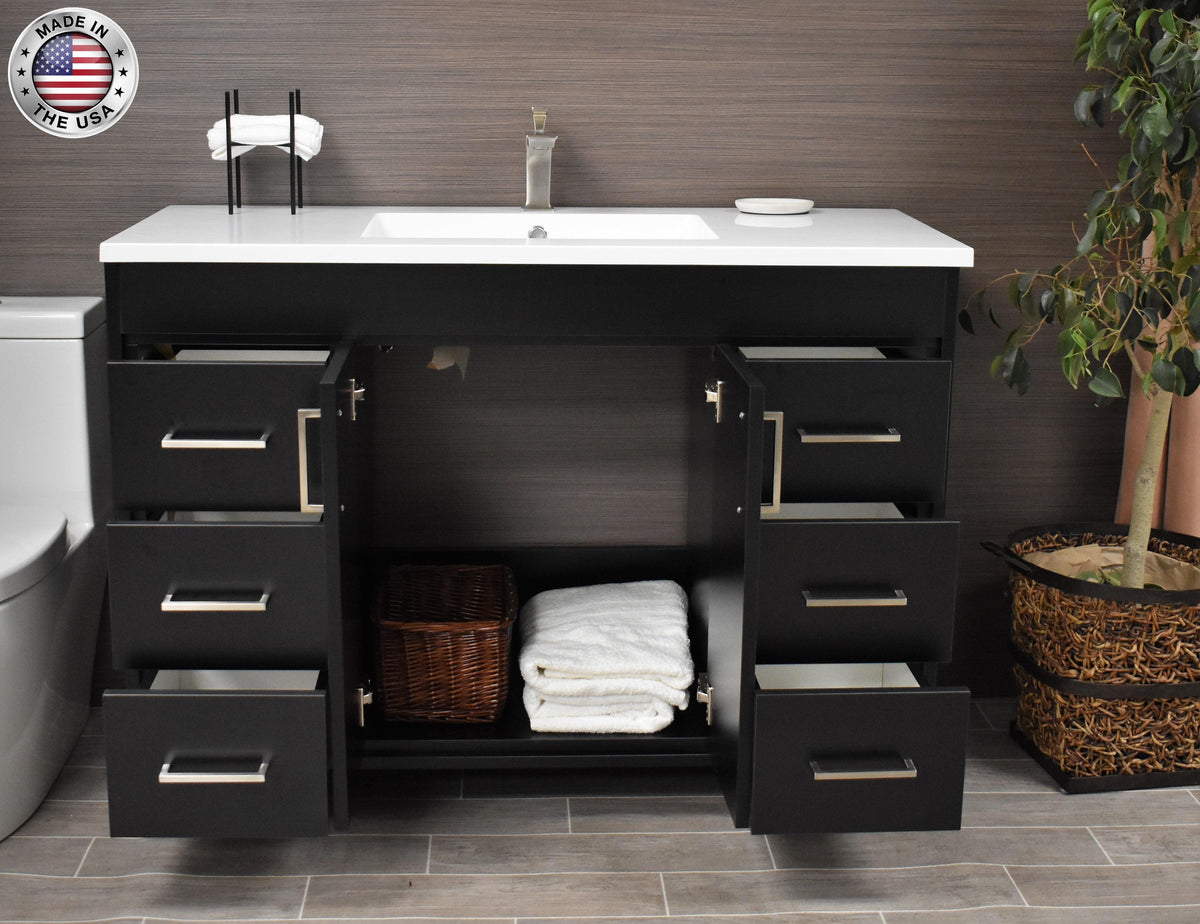  Rio 48" Vanity Black MTD-348BK-3frontopenstaged