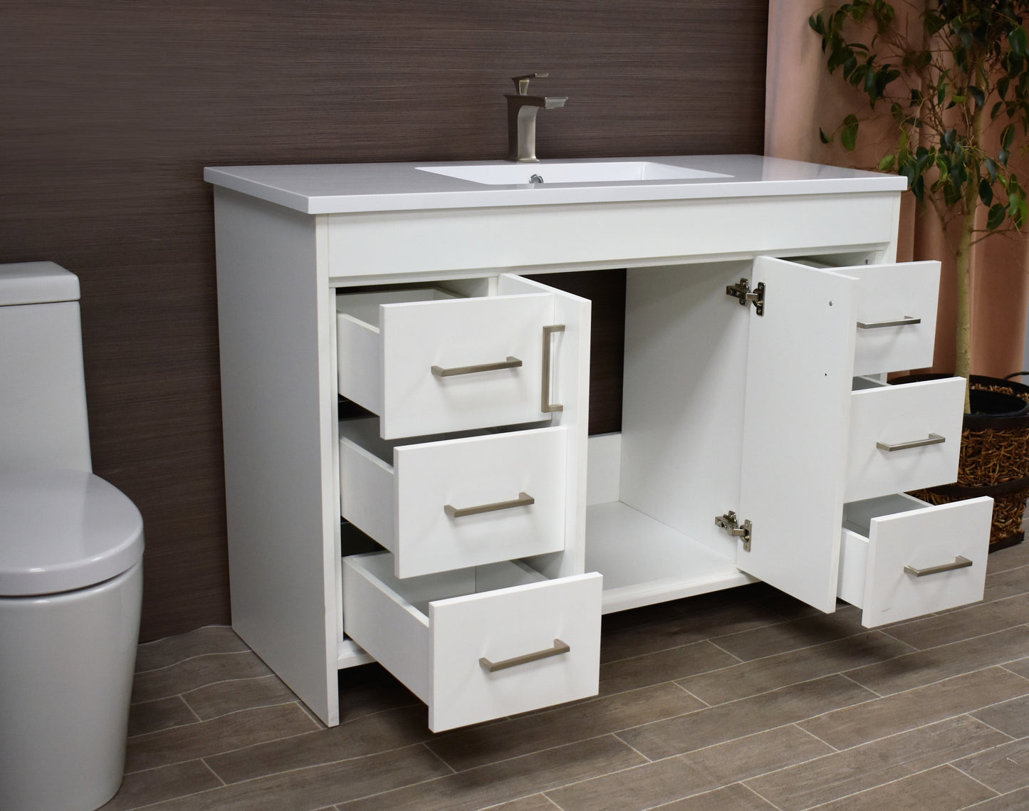  Rio 48" Vanity White MTD-348W-3angleopen1