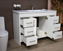 Load image into Gallery viewer,  Rio 48&quot; Vanity White MTD-348W-3angleopenstaged1