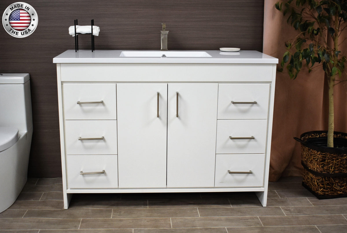  Rio 48" Vanity White MTD-348W-3frontstaged