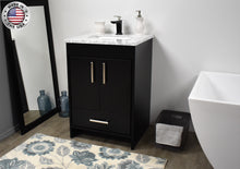 Load image into Gallery viewer, Volpa USA Capri 24&quot; Modern Bathroom Black Vanity MTD-3524BK-1C AMIU