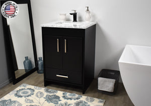 Volpa USA Capri 24" Modern Bathroom Black Vanity MTD-3524BK-1C AMIU