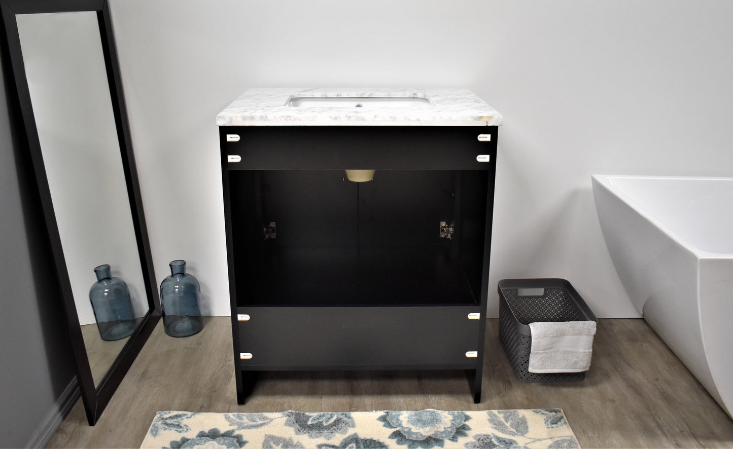 Volpa USA Capri 24" Modern Bathroom Black Vanity MTD-3524BK-1C Back