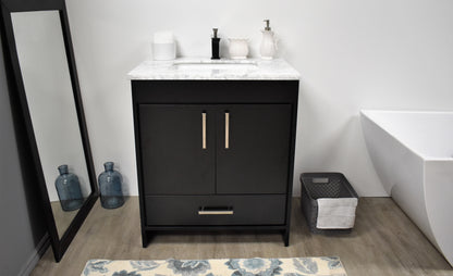 Volpa USA Capri 24" Modern Bathroom Black Vanity MTD-3524BK-1C F2