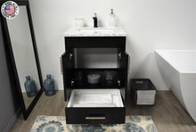 Load image into Gallery viewer, Volpa USA Capri 24&quot; Modern Bathroom Black Vanity MTD-3524BK-1C FOSMIU