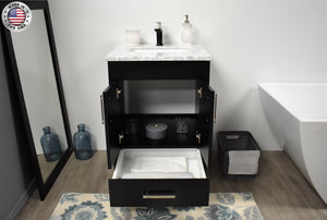 Volpa USA Capri 24" Modern Bathroom Black Vanity MTD-3524BK-1C FOSMIU