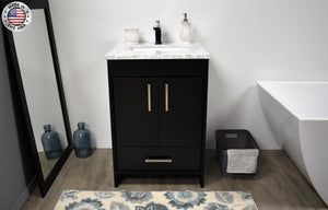 Volpa USA Capri 24" Modern Bathroom Black Vanity MTD-3524BK-1C FSMIU