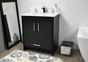 Volpa USA Capri 24" Modern Bathroom Black Vanity MTD-3524BK-1W A