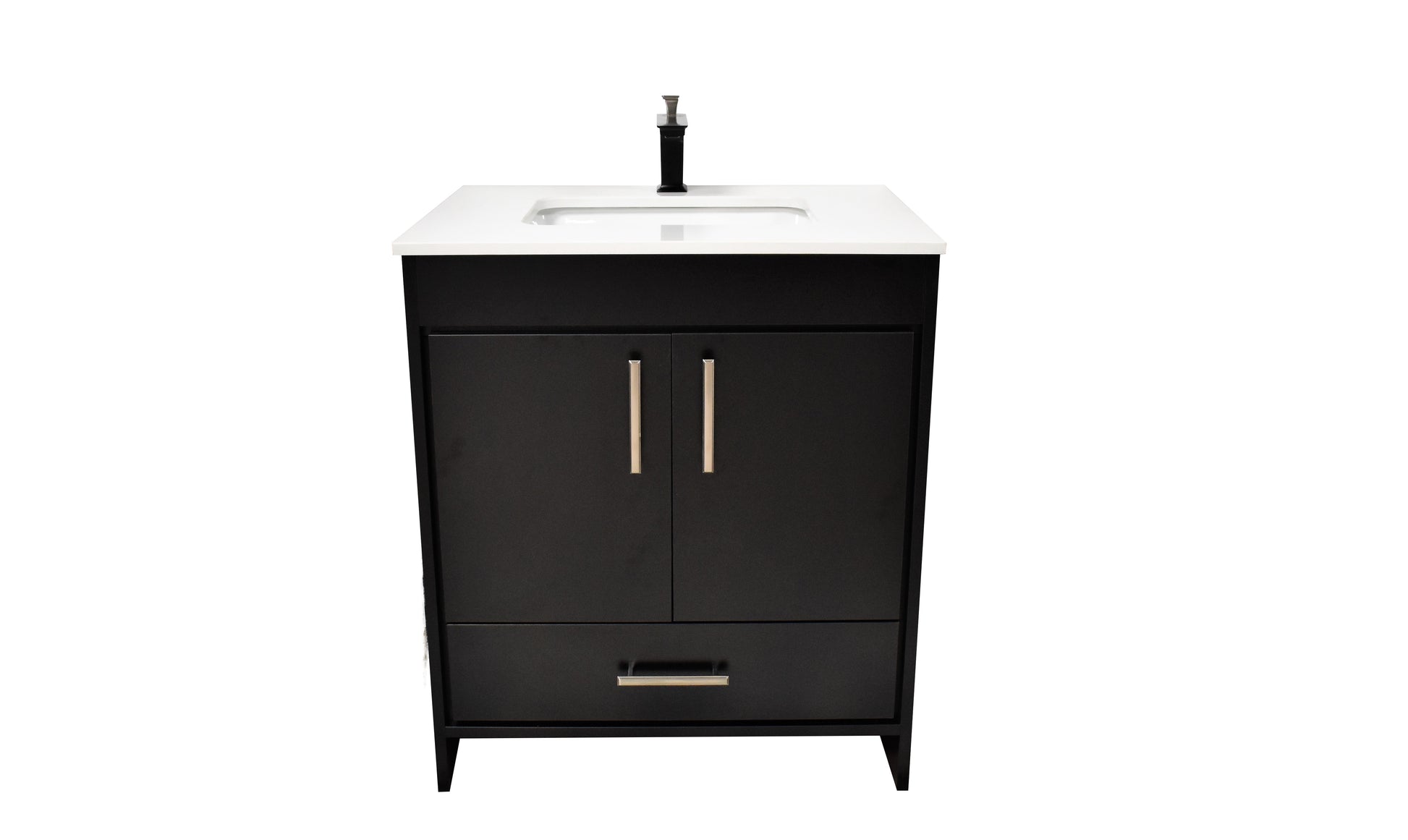 Volpa USA Capri 24" Modern Bathroom Black Vanity MTD-3524BK-1W F