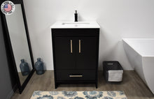 Load image into Gallery viewer, Volpa USA Capri 24&quot; Modern Bathroom Black Vanity MTD-3524BK-1W FMIU