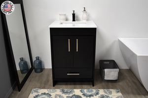 Volpa USA Capri 24" Modern Bathroom Black Vanity MTD-3524BK-1W FSMIU