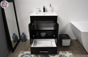 Volpa USA Capri 24" Modern Bathroom Black Vanity MTD-3524BK-1W FOMIU