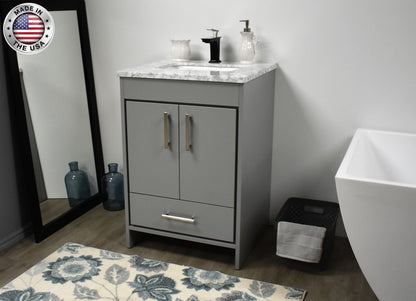 Volpa USA Capri 24" Modern Bathroom Gray Vanity MTD-3524BK-1C amiu