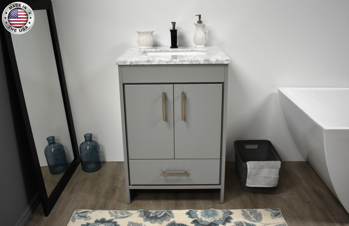 Volpa USA Capri 24" Modern Bathroom Gray Vanity MTD-3524BK-1C sfmiu
