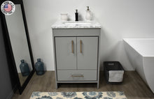 Load image into Gallery viewer, Volpa USA Capri 24&quot; Modern Bathroom Gray Vanity MTD-3524BK-1C sfmiu