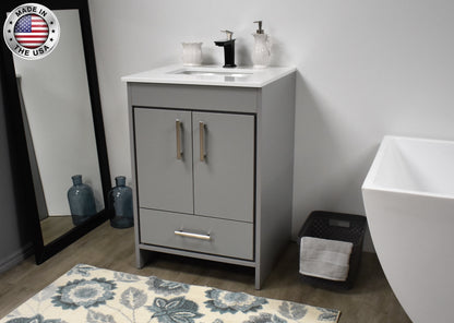 Volpa USA Capri 24" Modern Bathroom Grey Vanity MTD-3524G-1W AMIU