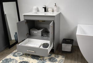 Volpa USA Capri 24" Modern Bathroom Grey Vanity MTD-3524G-1W AOS