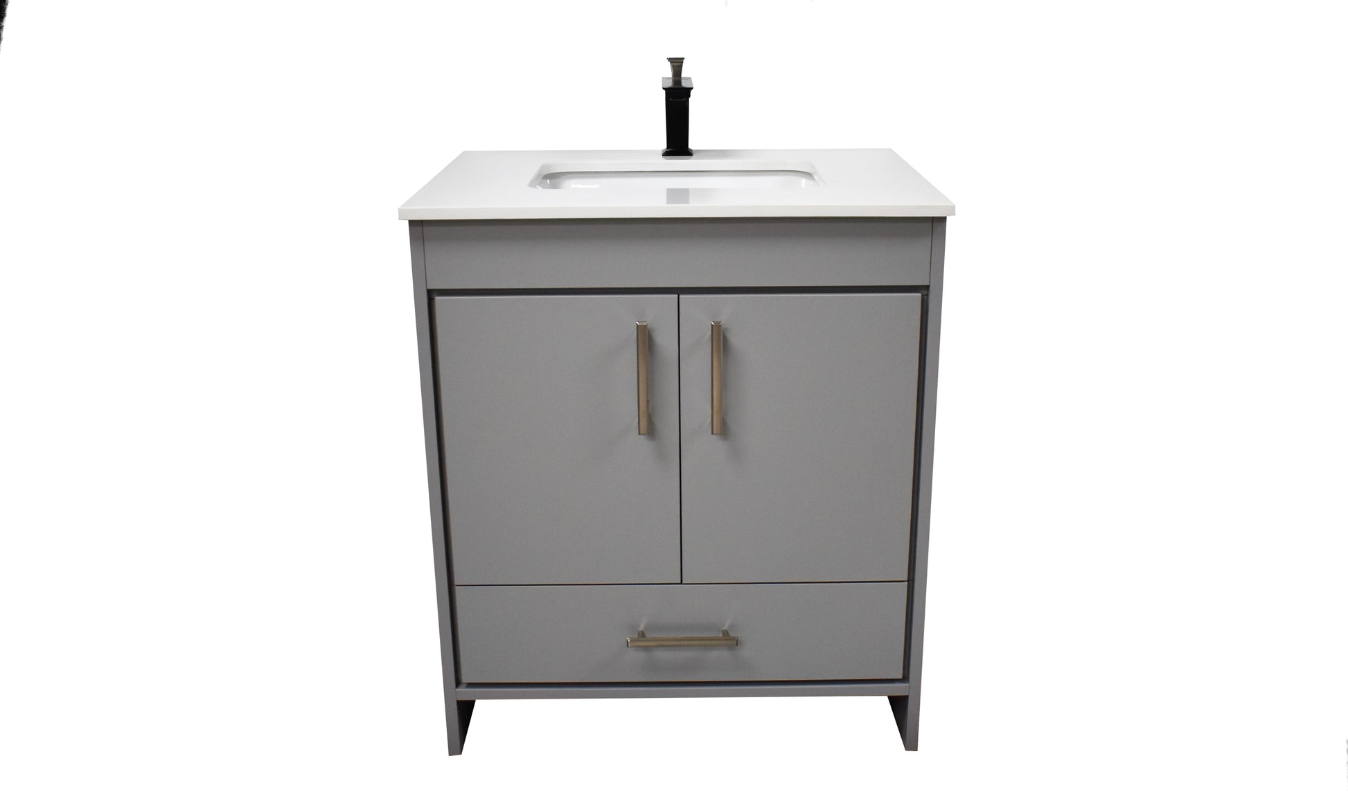 Volpa USA Capri 24" Modern Bathroom Grey Vanity MTD-3524G-1W F