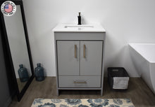 Load image into Gallery viewer, Volpa USA Capri 24&quot; Modern Bathroom Grey Vanity MTD-3524G-1W FMIU