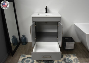 Volpa USA Capri 24" Modern Bathroom Grey Vanity MTD-3524G-1W FOMIU