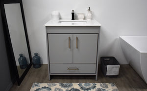 Volpa USA Capri 24" Modern Bathroom Grey Vanity MTD-3524G-1W FS1