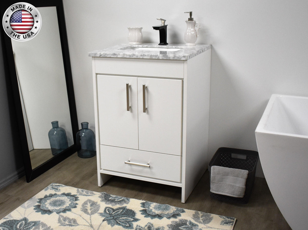 Volpa USA Capri 24" Modern Bathroom White Vanity MTD-3524W-1C AMIU