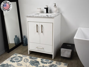 Volpa USA Capri 24" Modern Bathroom White Vanity MTD-3524W-1C AMIU