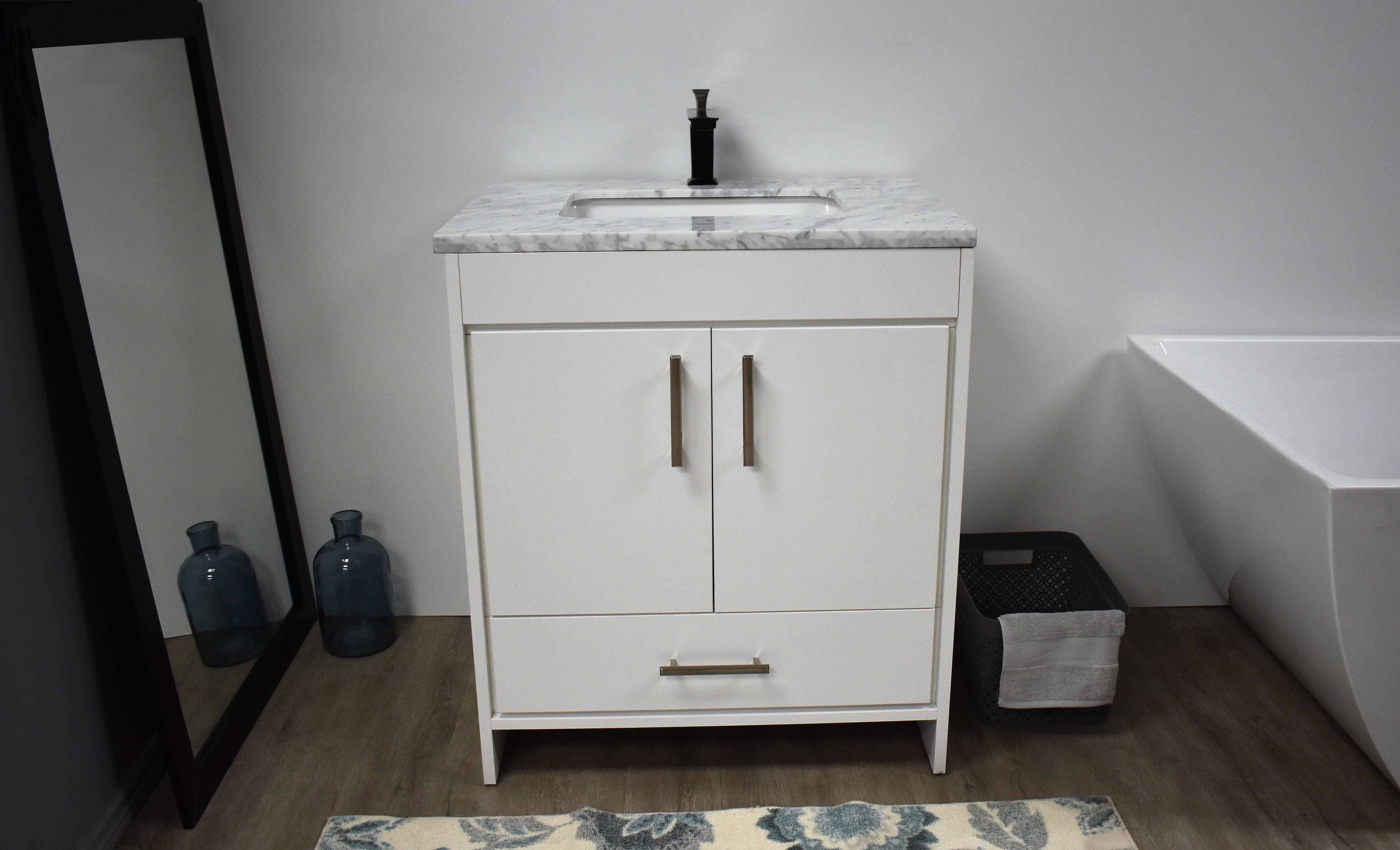 Volpa USA Capri 24" Modern Bathroom White Vanity MTD-3524W-1C F1
