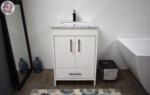 Volpa USA Capri 24" Modern Bathroom White Vanity MTD-3524W-1C FMIU