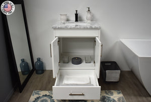 Volpa USA Capri 24" Modern Bathroom White Vanity MTD-3524W-1C FOSMIU